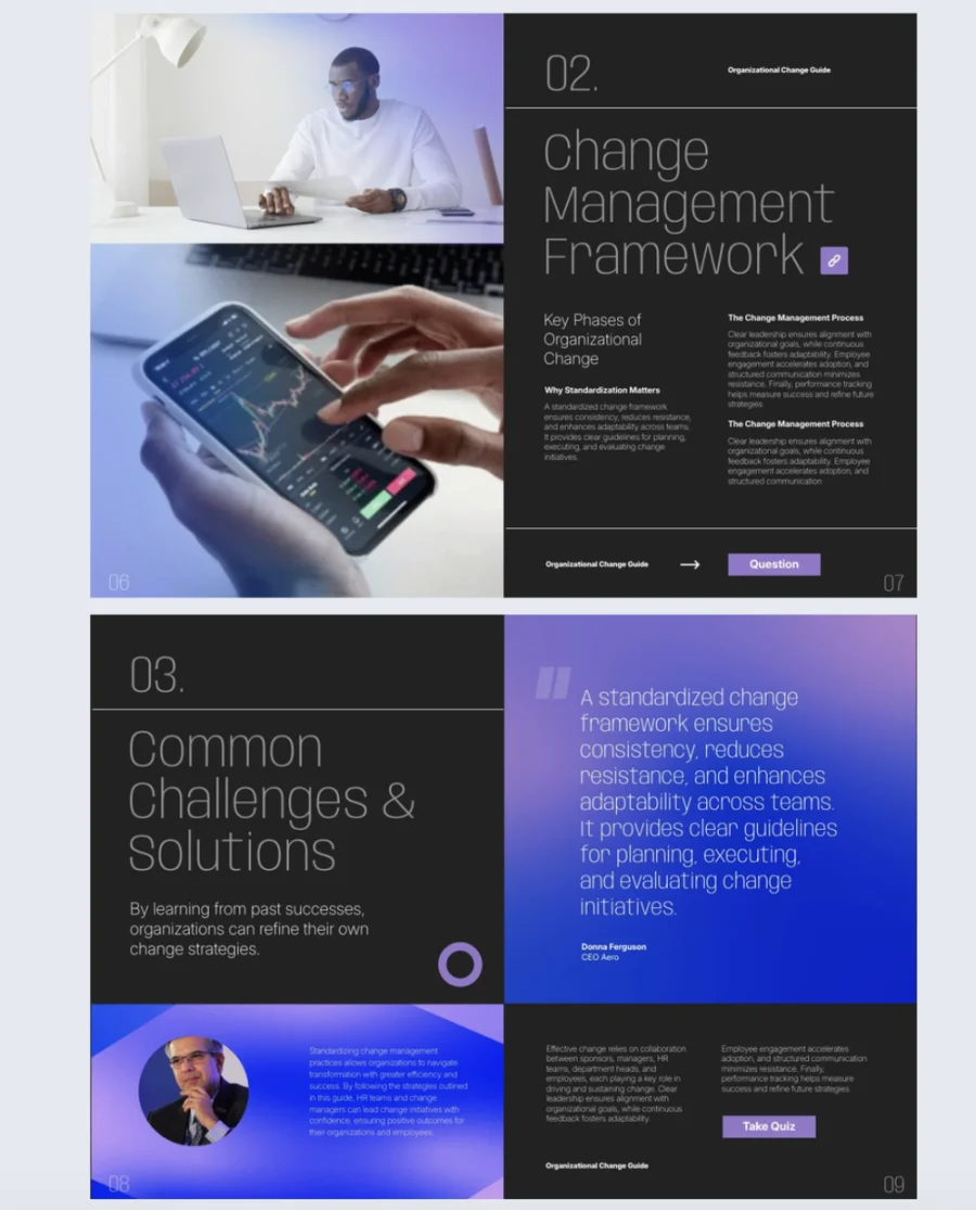 Organizational change guide template made with Flipsnack