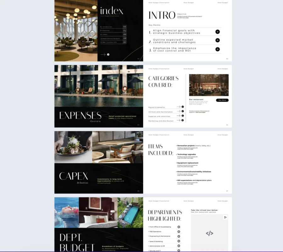 Hotel Budget Presentation Example