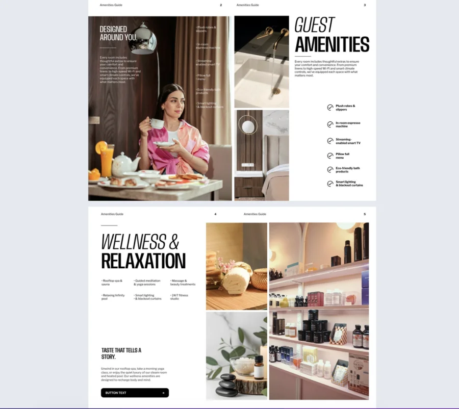 Interactive Hotel Amenities Guide Template