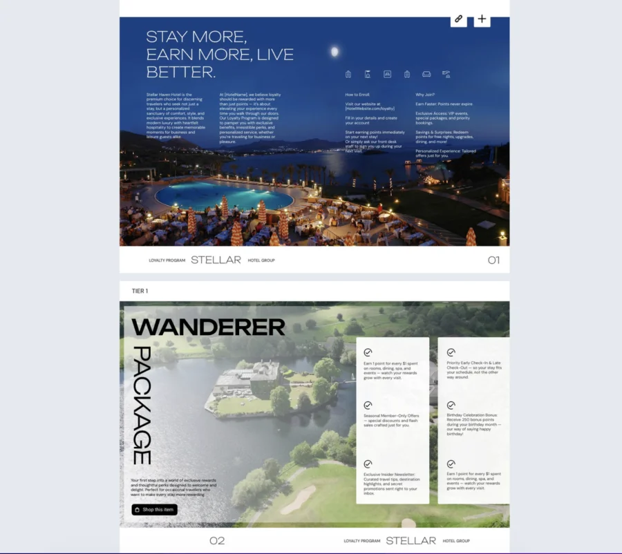Interactive Hotel Loyalty Program Brochure Template
