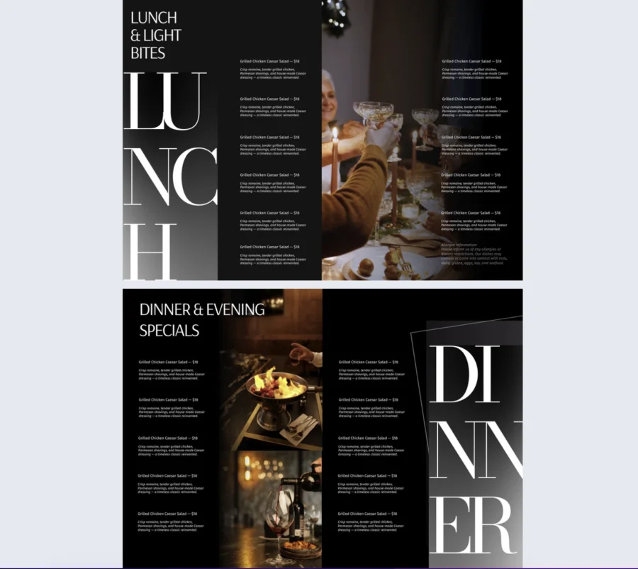 Interactive Hotel Room Service Menu Template