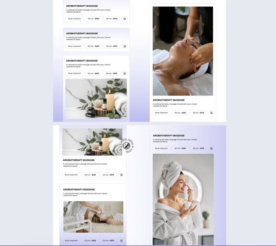 Interactive Hotel Spa Menu Template