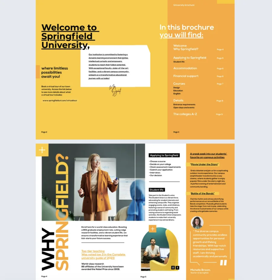 Online Graduate University Brochure Template