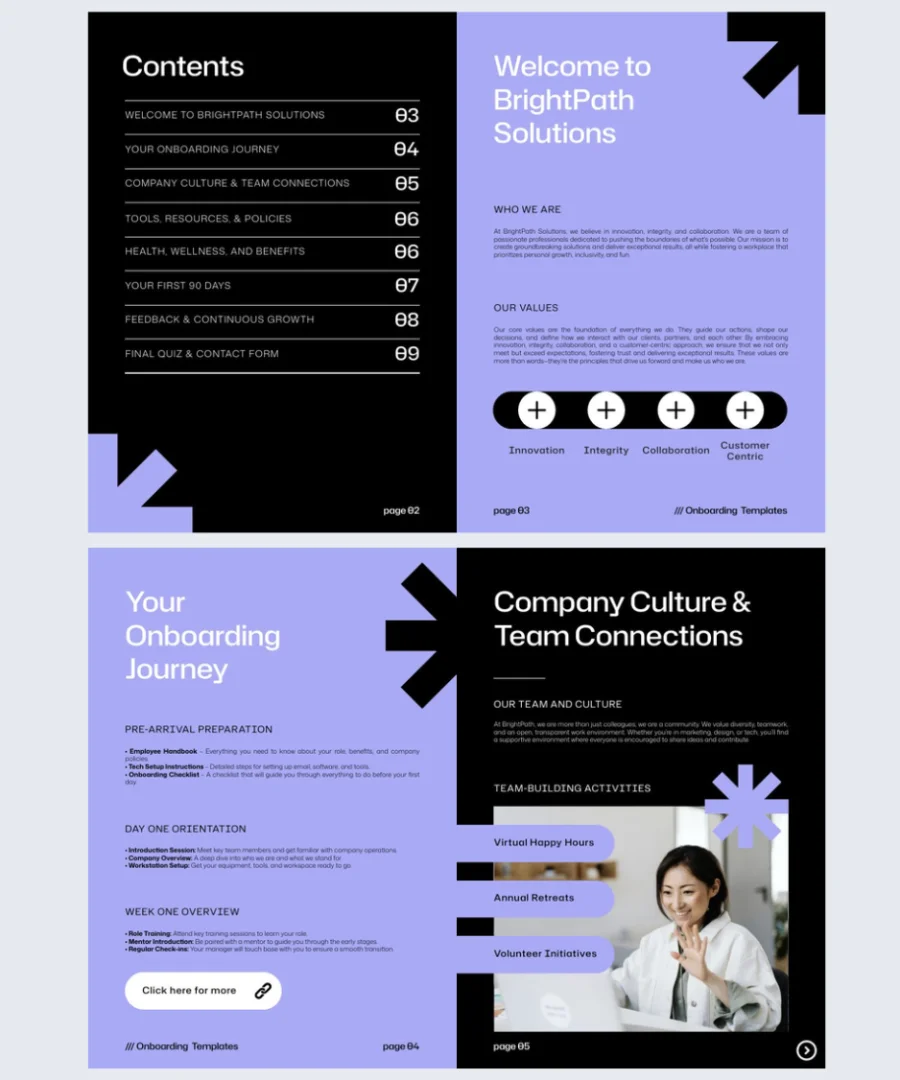 Onboarding guide for new hires template made in Flipsnack