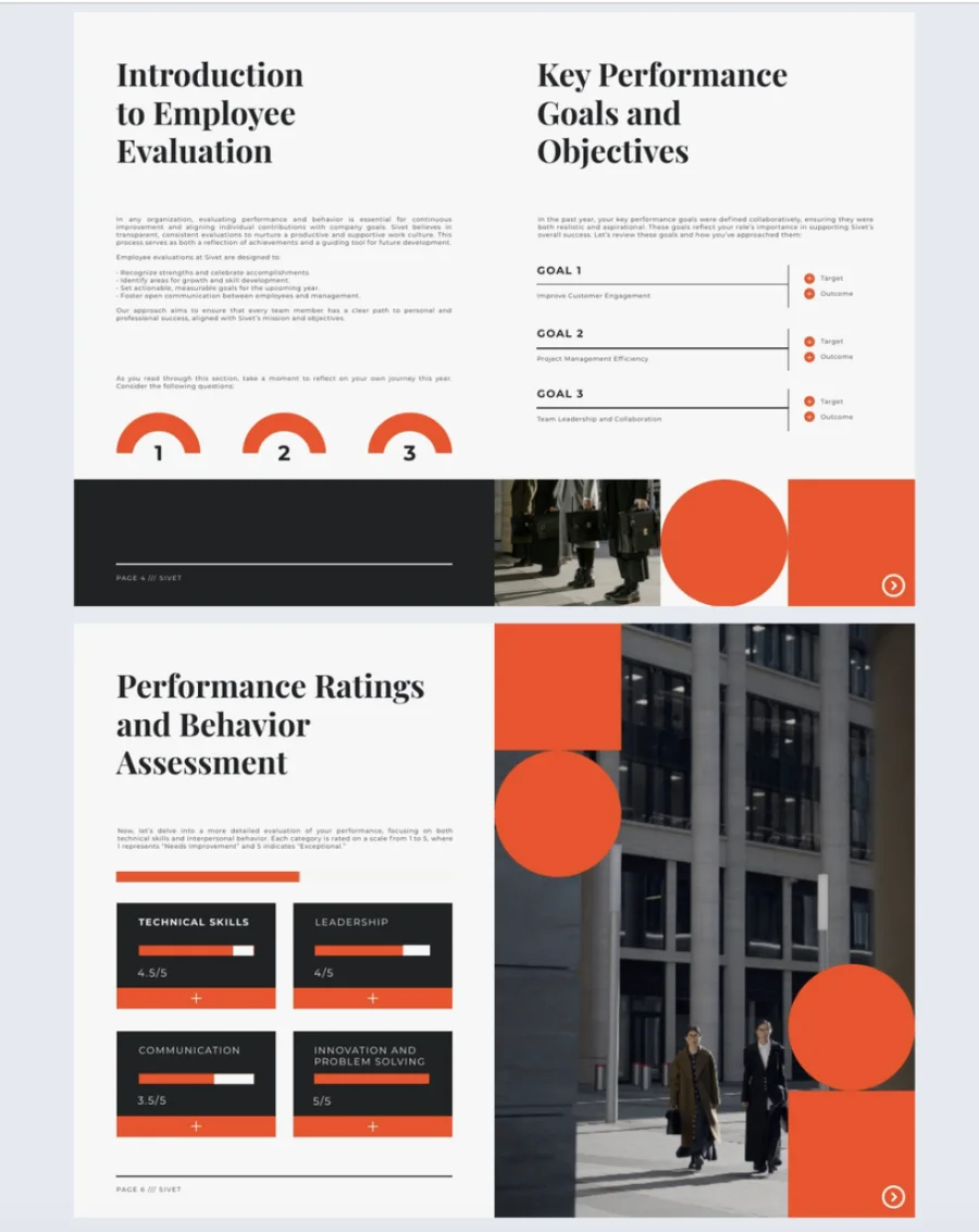 Employee evaluation template made with Flipsnack