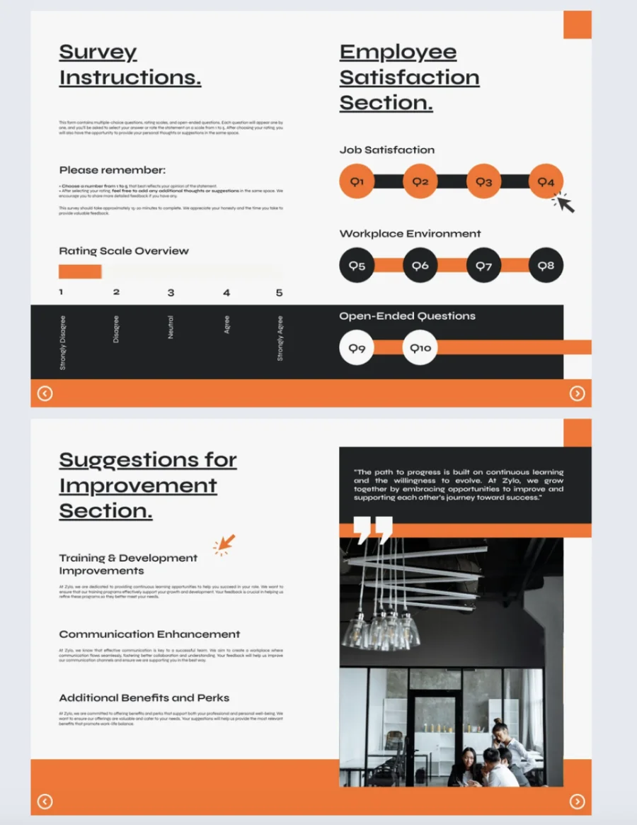 Employee feedback form template made with Flipsnack