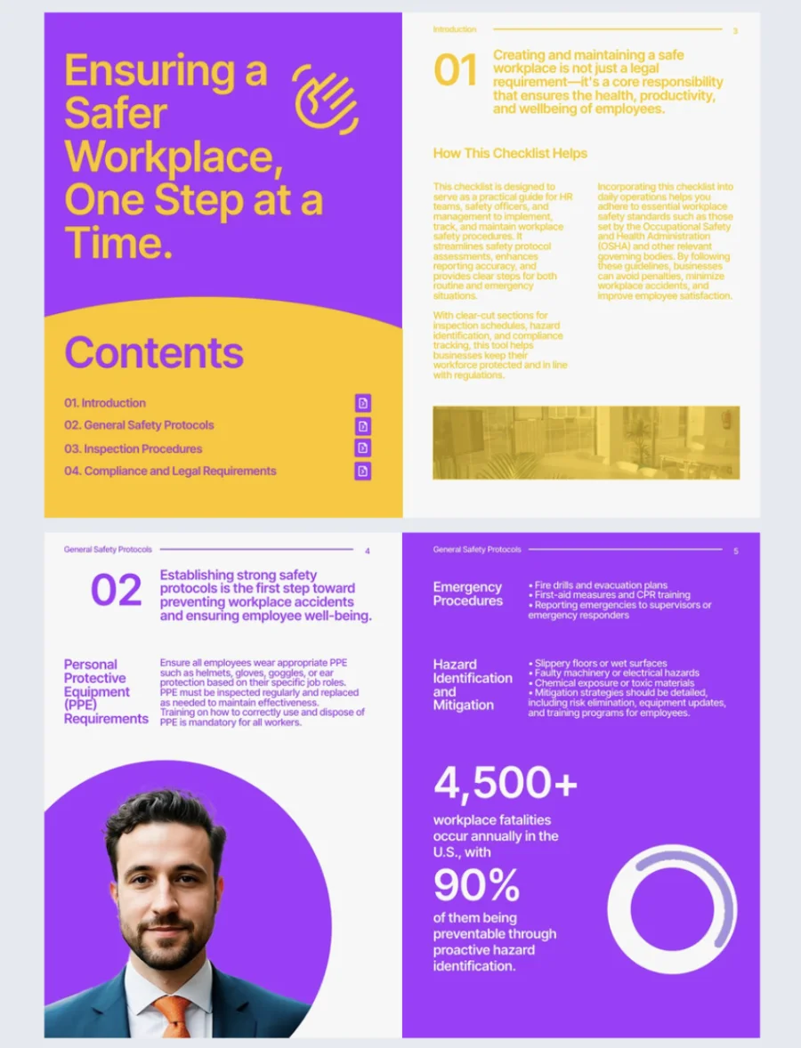 Workplace safety checklist template made with Flipsnack