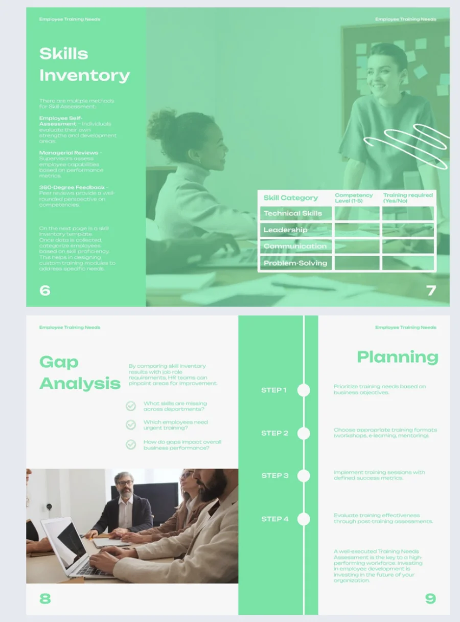 Employee training needs assessment template made with Flipsnack