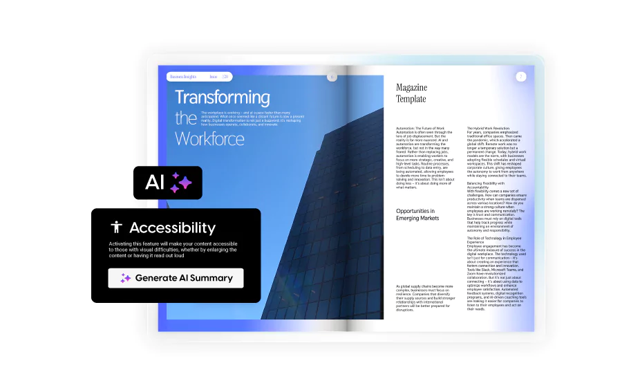 Generate AI summaries for accessibility with Flipsnack