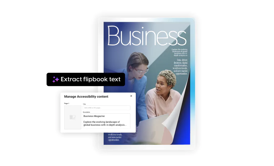accessible magazines with extract text with Flipsnack