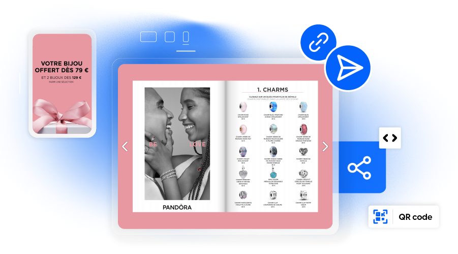 multiple sharing options available in Flipsnack's Design Studio
