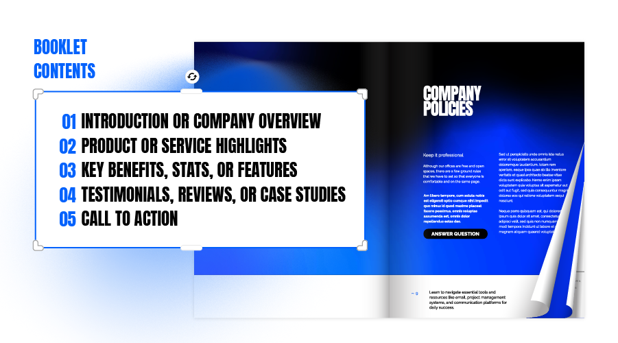 What to include in marketing booklets