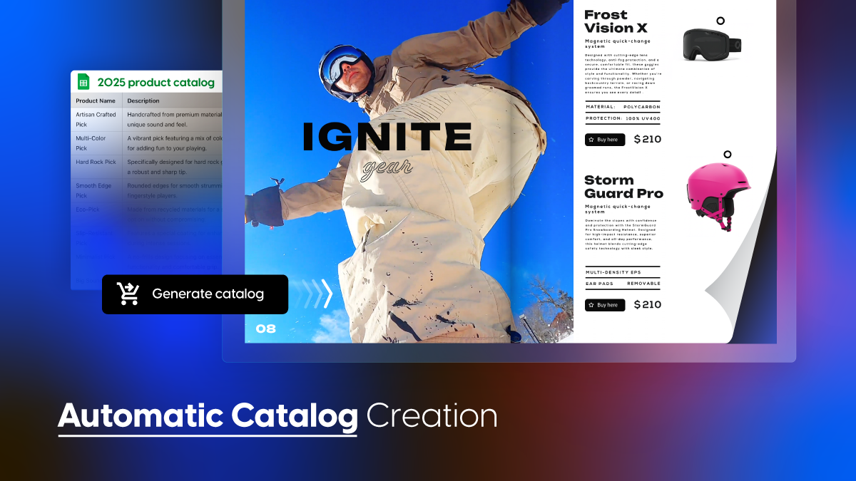 automatic catalog creation in Flipsnack