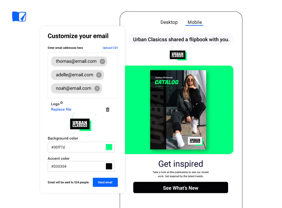 create branded emails with Flipsnack