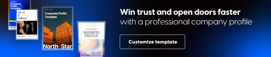 Company profile templates with CTA