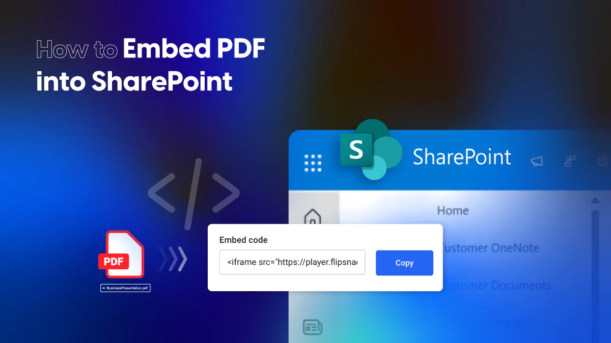 How to embed PDF into Sharepoint cover