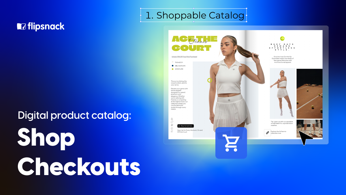 Digital product catalog with shop checkouts in Flipsnack