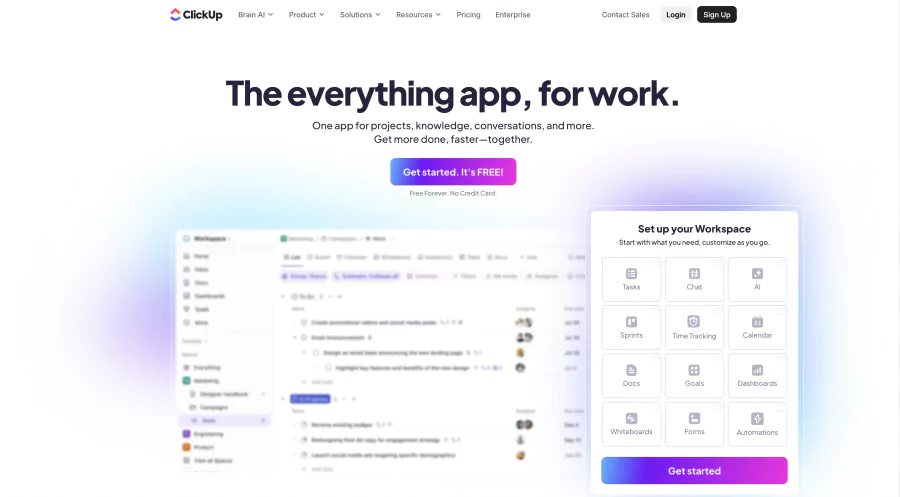 ClickUp, a communication tool used by realtors