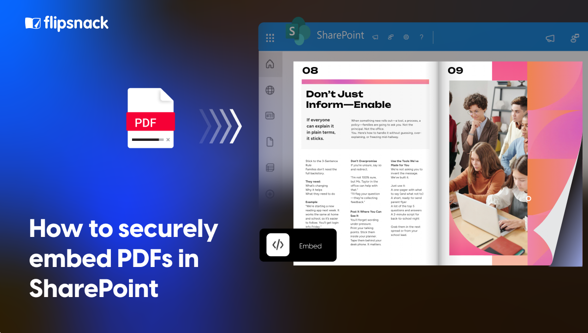 How to securely embed PDFs in SharePoint: benefits, risks, and why Flipsnack is the secure choice