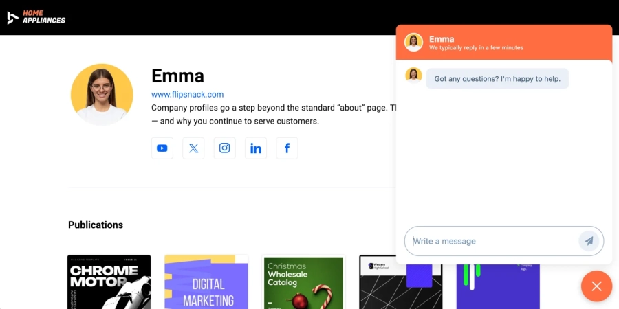 Chat widget in Flipsnack
