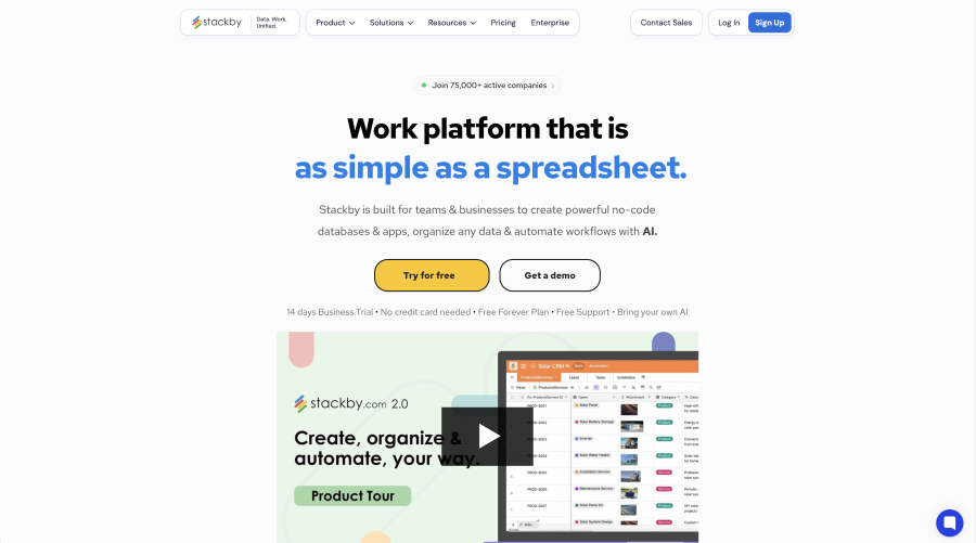 Stackby, an internal data management tool used by realtors