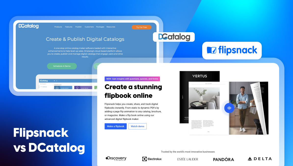Compare Flipsnack and DCatalog to see which catalog platform fits your business best