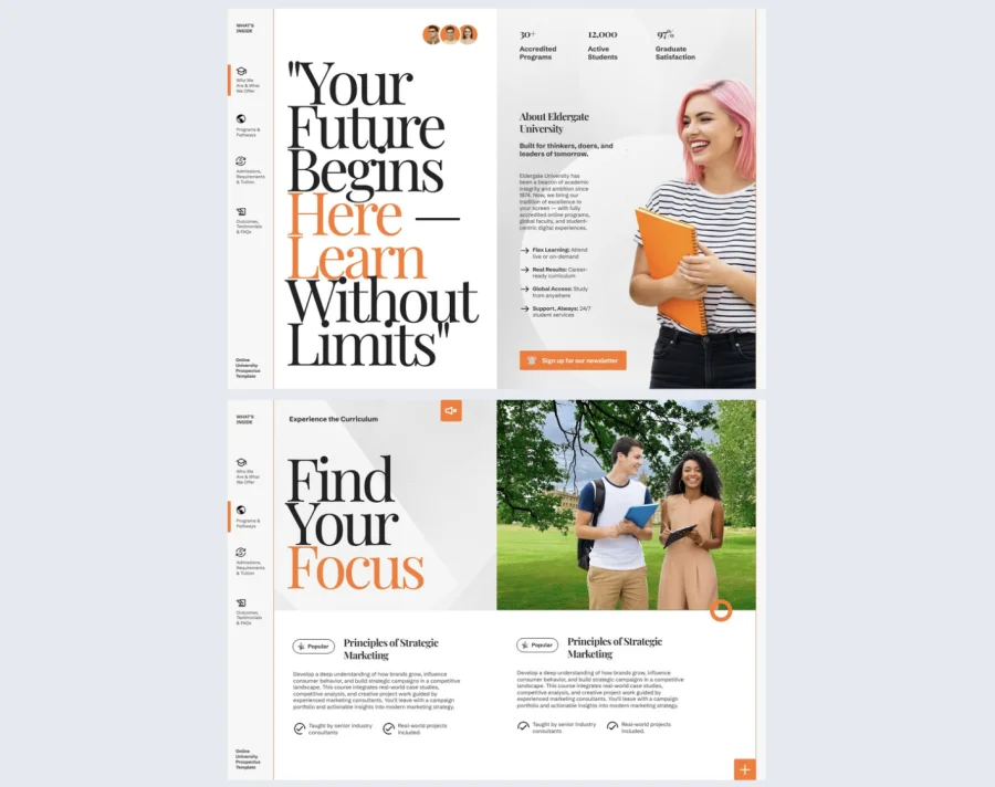 Interactive Online University Prospectus Template