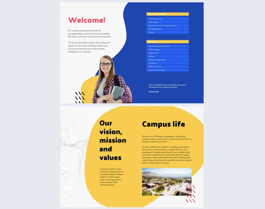 Colorful University Brochure Design Template