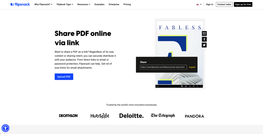 Flipsnack, a versatile PDF sharing tool