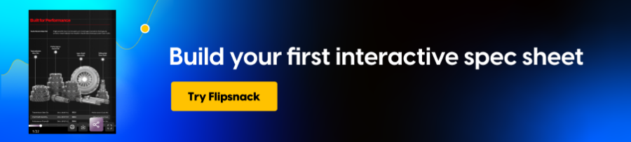 create spec sheet in Flipsnack