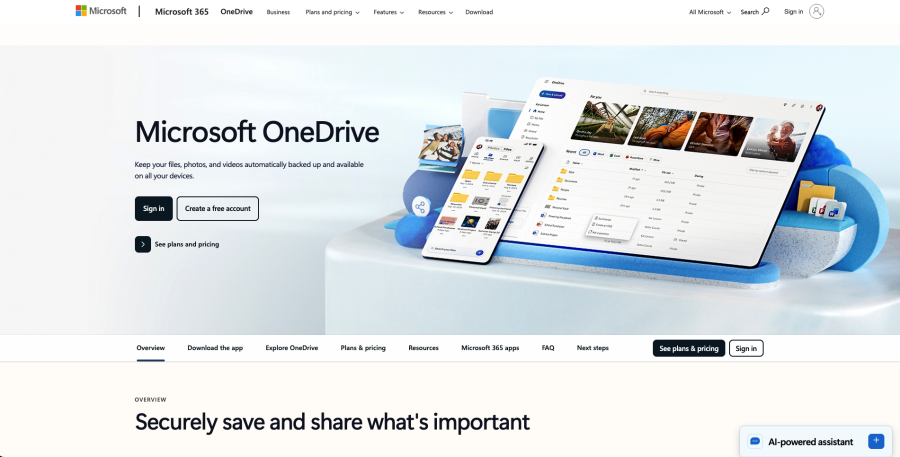 Microsoft OneDrive, a versatile PDF sharing tool