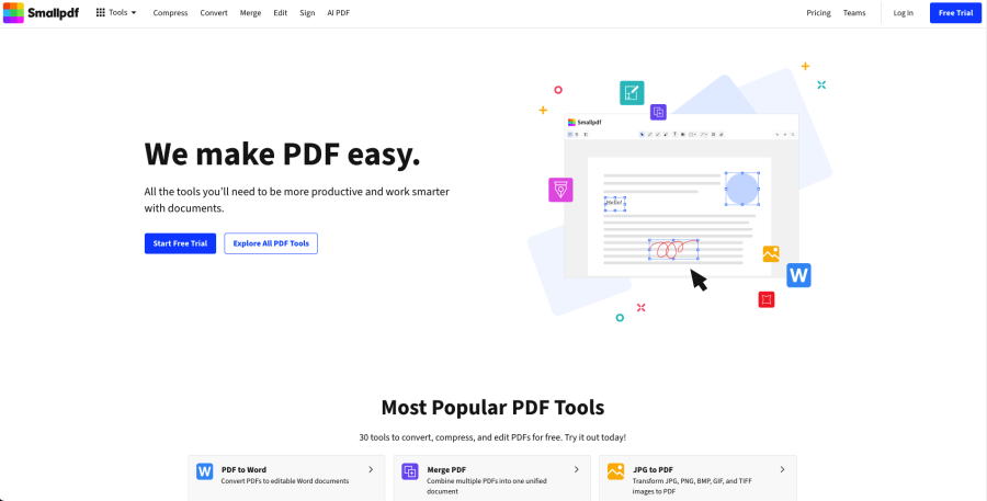 Smallpdf, a versatile PDF sharing tool
