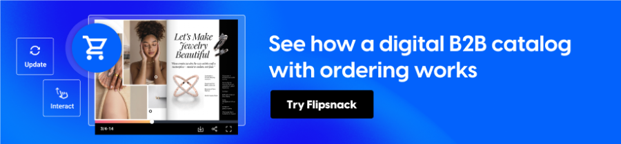 digital B2B catalog with ordering options in Flipsnack