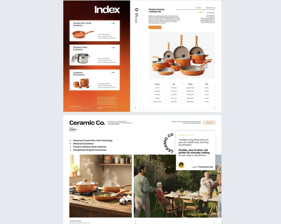 Cookware Wholesale Catalog Example