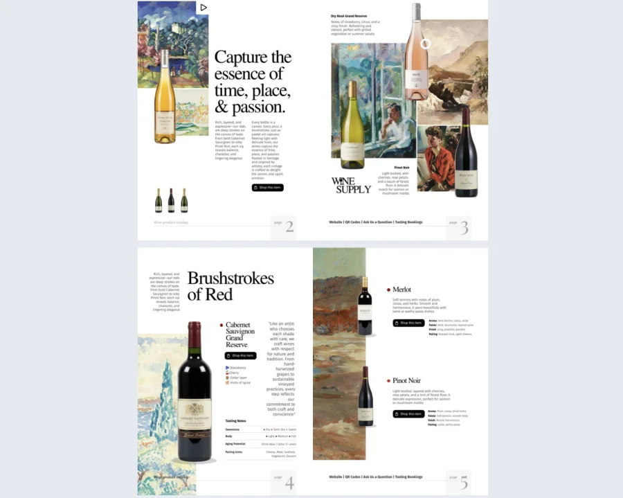 Interactive Wine Product Catalog Template