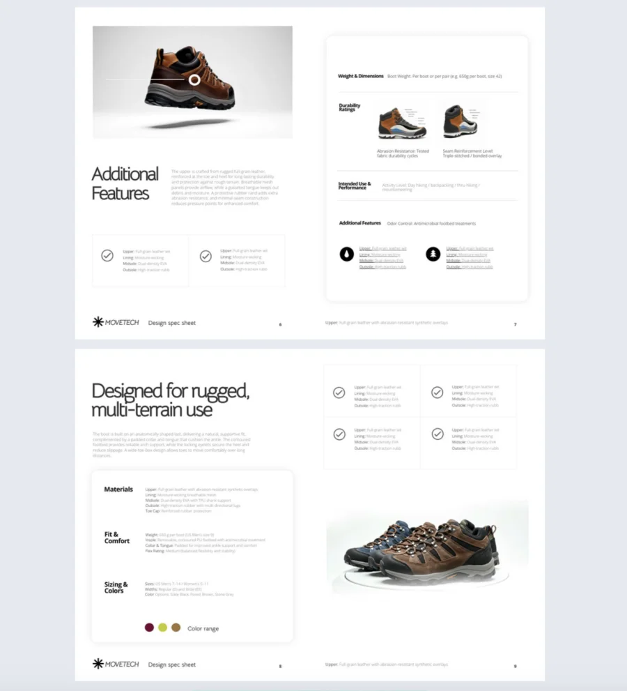  Editable Design Specification Sheet Template made with Flipsnack