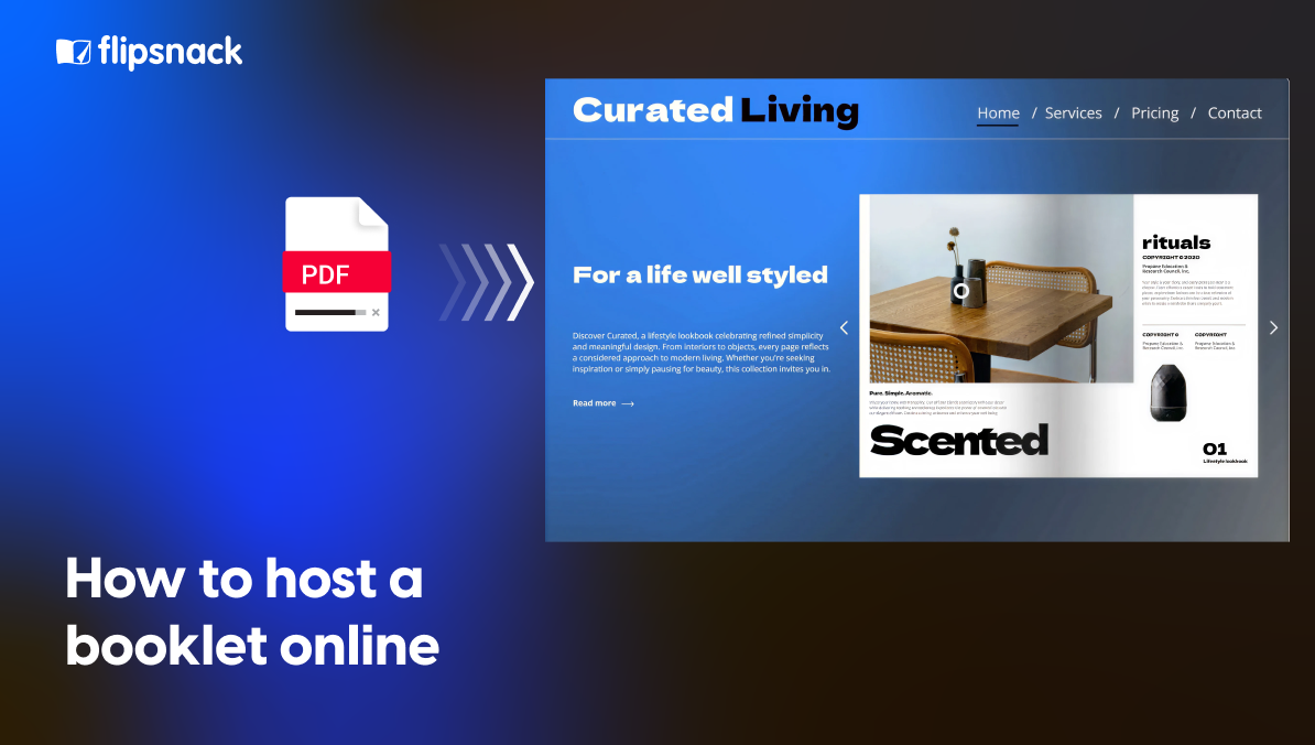 cover for hosting a booklet online