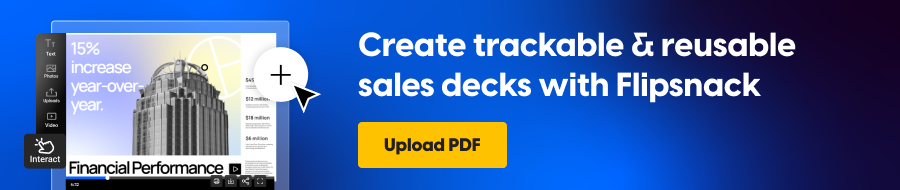 create sales decks with Flipsnack CTA