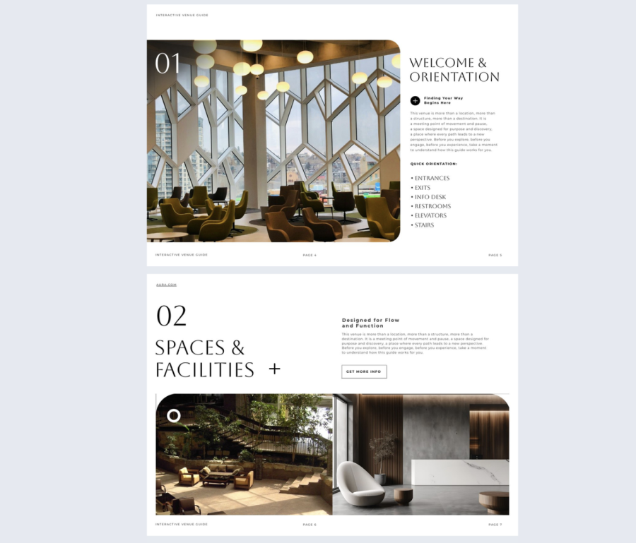 Interactive venue guide meeting planner guide