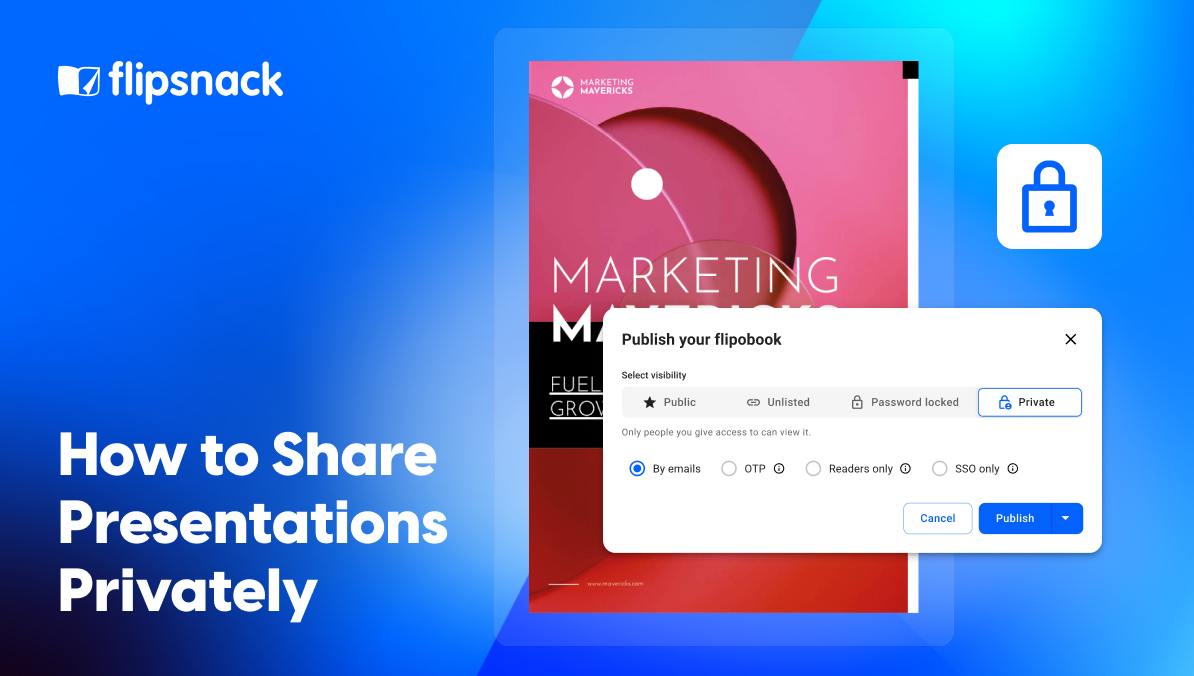 share presentations privately with Flipsnack