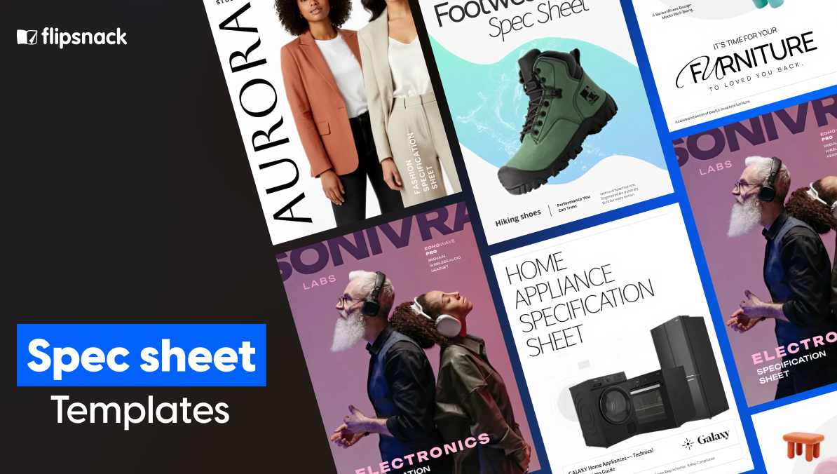 Create interactive spec sheets from templates in Flipsnack
