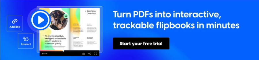 Turn PDFs into interactive, trackable flipbooks in minutes
CTA: Start your free trial