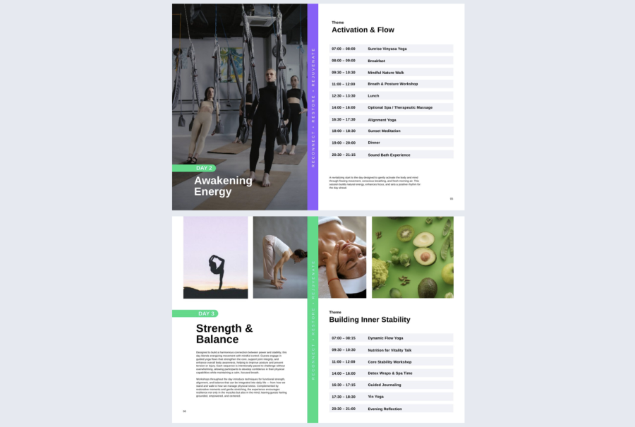 Yoga Retreat Itinerary Template