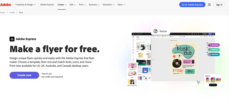 adobe express free online flyer maker