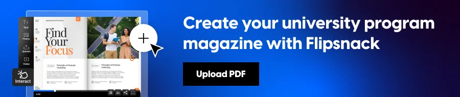 how to create university program magazine CTA