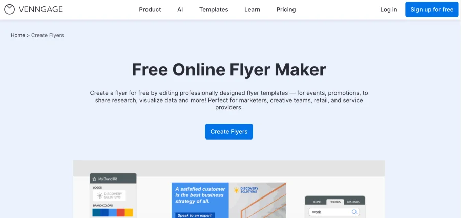 venngage free online flyer maker
