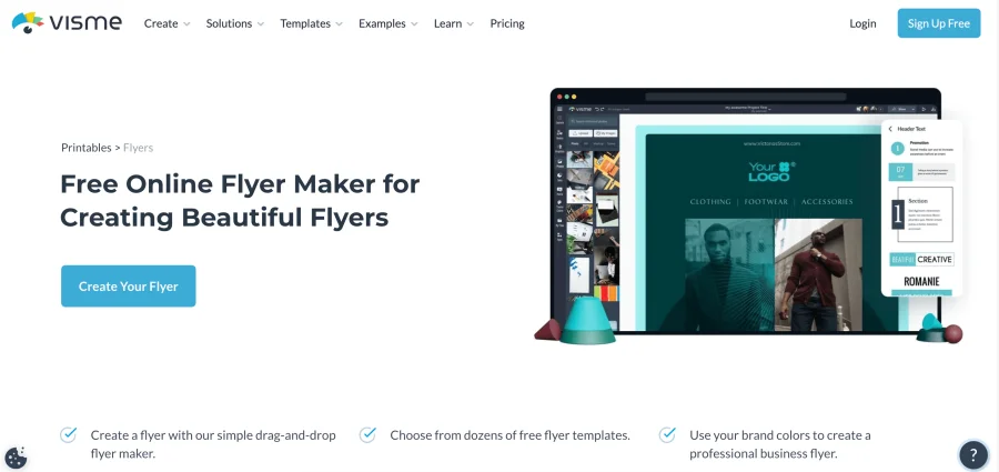 visme free online flyer maker