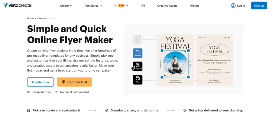 vistacreate free online flyer maker