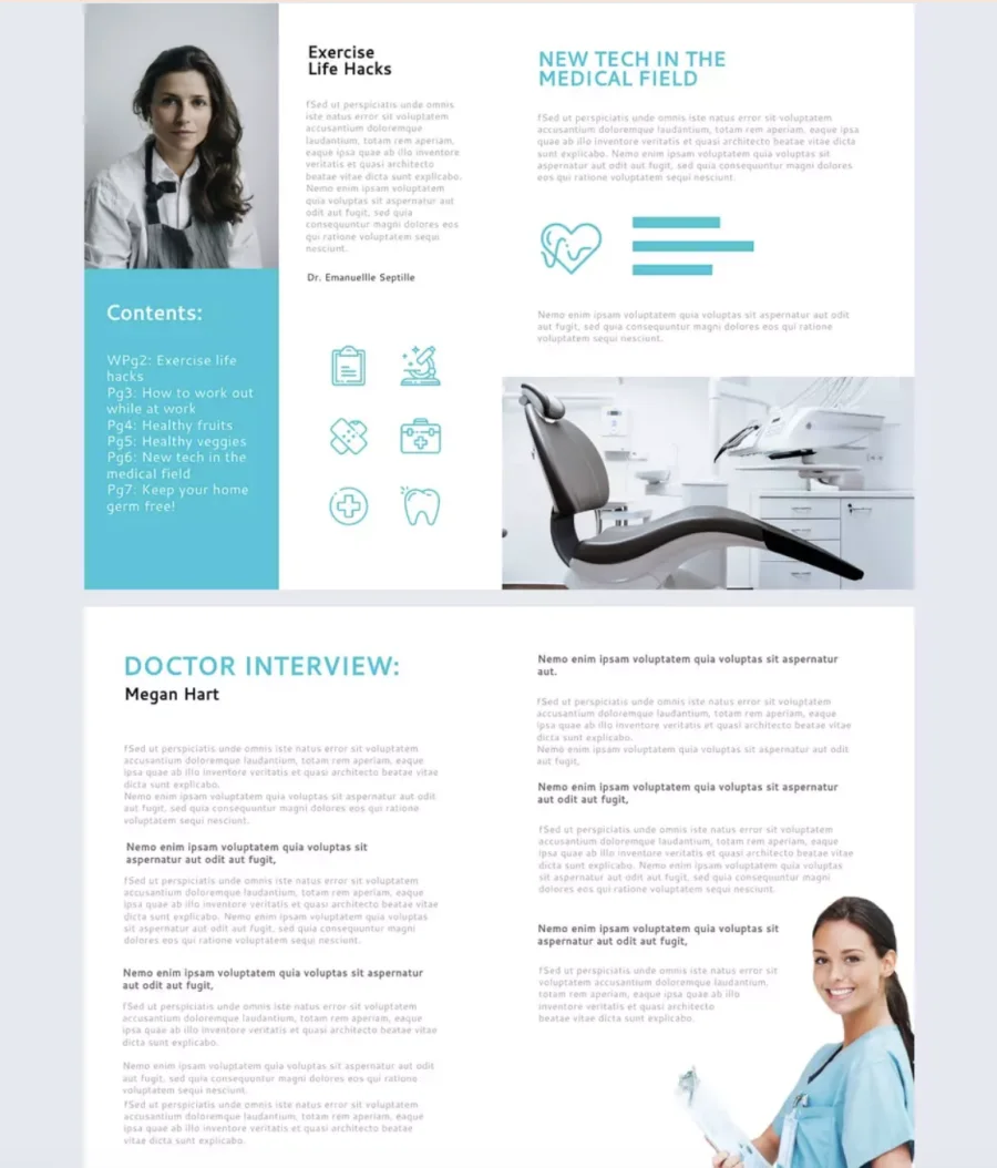 Modern HIPAA-Compliant Medical Magazine Template