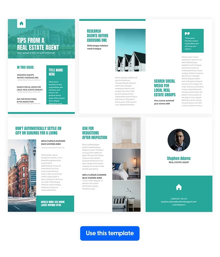 Online realtor newsletter design